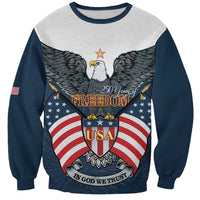 Personalized United States 4th Of July Sweatshirt 250 Years Of Freedom USA Power Eagle - Wonder Print Shop