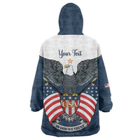 Personalized United States 4th Of July Wearable Blanket Hoodie 250 Years Of Freedom USA Power Eagle - Wonder Print Shop