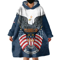 Personalized United States 4th Of July Wearable Blanket Hoodie 250 Years Of Freedom USA Power Eagle - Wonder Print Shop