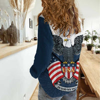 Personalized United States 4th Of July Women Casual Shirt 250 Years Of Freedom USA Power Eagle - Wonder Print Shop