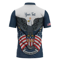 Personalized United States 4th Of July Zipper Polo Shirt 250 Years Of Freedom USA Power Eagle - Wonder Print Shop