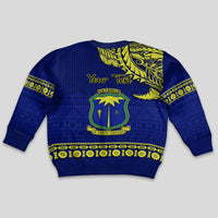 Personalised Fiji Natabua High School Kid Ugly Christmas Sweater Fijian Tapa Pattern - Wonder Print Shop