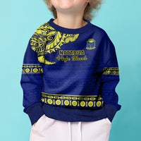 Personalised Fiji Natabua High School Kid Ugly Christmas Sweater Fijian Tapa Pattern - Wonder Print Shop