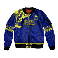 Personalised Fiji Natabua High School Sleeve Zip Bomber Jacket Fijian Tapa Pattern - Wonder Print Shop