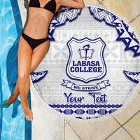 Personalised Fiji Labasa College Beach Blanket Fijian Tapa Pattern - Wonder Print Shop