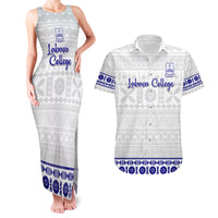 Personalised Fiji Labasa College Couples Matching Tank Maxi Dress and Hawaiian Shirt Fijian Tapa Pattern - Wonder Print Shop