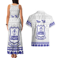 Personalised Fiji Labasa College Couples Matching Tank Maxi Dress and Hawaiian Shirt Fijian Tapa Pattern - Wonder Print Shop