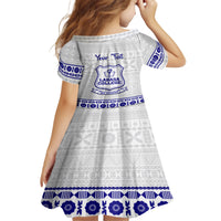 Personalised Fiji Labasa College Family Matching Off Shoulder Long Sleeve Dress and Hawaiian Shirt Fijian Tapa Pattern - Wonder Print Shop