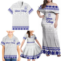 Personalised Fiji Labasa College Family Matching Off Shoulder Maxi Dress and Hawaiian Shirt Fijian Tapa Pattern - Wonder Print Shop