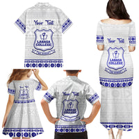 Personalised Fiji Labasa College Family Matching Puletasi Dress and Hawaiian Shirt Fijian Tapa Pattern - Wonder Print Shop