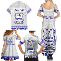 Personalised Fiji Labasa College Family Matching Summer Maxi Dress and Hawaiian Shirt Fijian Tapa Pattern - Wonder Print Shop