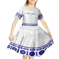 Personalised Fiji Labasa College Kid Short Sleeve Dress Fijian Tapa Pattern - Wonder Print Shop