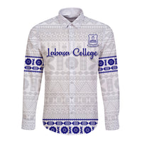 Personalised Fiji Labasa College Long Sleeve Button Shirt Fijian Tapa Pattern - Wonder Print Shop