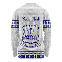 Personalised Fiji Labasa College Long Sleeve Shirt Fijian Tapa Pattern - Wonder Print Shop