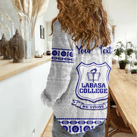 Personalised Fiji Labasa College Women Casual Shirt Fijian Tapa Pattern - Wonder Print Shop