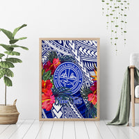 Personalised Samoana High School Canvas Wall Art American Samoa Schools Polynesian Tropical Flowers - Wonder Print Shop