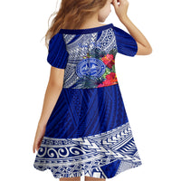 Personalised Samoana High School Family Matching Short Sleeve Bodycon Dress and Hawaiian Shirt American Samoa Schools Polynesian Tropical Flowers - Wonder Print Shop