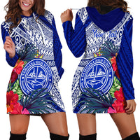 Personalised Samoana High School Hoodie Dress American Samoa Schools Polynesian Tropical Flowers - Wonder Print Shop