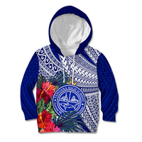 Personalised Samoana High School Kid Hoodie American Samoa Schools Polynesian Tropical Flowers - Wonder Print Shop