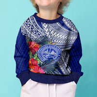 Personalised Samoana High School Kid Ugly Christmas Sweater American Samoa Schools Polynesian Tropical Flowers - Wonder Print Shop