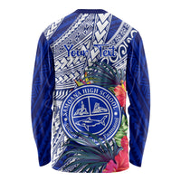 Personalised Samoana High School Long Sleeve Shirt American Samoa Schools Polynesian Tropical Flowers - Wonder Print Shop