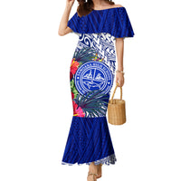 Personalised Samoana High School Mermaid Dress American Samoa Schools Polynesian Tropical Flowers - Wonder Print Shop