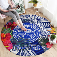 personalised-samoana-high-school-round-carpet-american-samoa-schools-polynesian-tropical-flowers