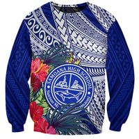 Personalised Samoana High School Sweatshirt American Samoa Schools Polynesian Tropical Flowers - Wonder Print Shop