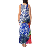 Personalised Samoana High School Tank Maxi Dress American Samoa Schools Polynesian Tropical Flowers - Wonder Print Shop