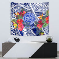 Personalised Samoana High School Tapestry American Samoa Schools Polynesian Tropical Flowers - Wonder Print Shop
