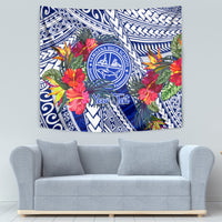 Personalised Samoana High School Tapestry American Samoa Schools Polynesian Tropical Flowers - Wonder Print Shop