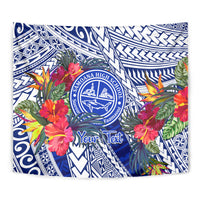 Personalised Samoana High School Tapestry American Samoa Schools Polynesian Tropical Flowers - Wonder Print Shop