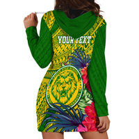 Personalised Leone High School Hoodie Dress American Samoa Schools Polynesian Tropical Flowers - Wonder Print Shop