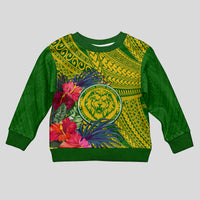 Personalised Leone High School Kid Ugly Christmas Sweater American Samoa Schools Polynesian Tropical Flowers - Wonder Print Shop