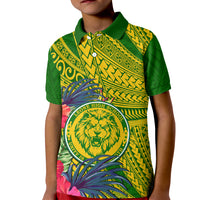 Personalised Leone High School Kid Polo Shirt American Samoa Schools Polynesian Tropical Flowers - Wonder Print Shop