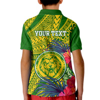 Personalised Leone High School Kid Polo Shirt American Samoa Schools Polynesian Tropical Flowers - Wonder Print Shop