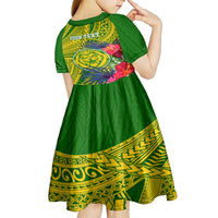 Personalised Leone High School Kid Short Sleeve Dress American Samoa Schools Polynesian Tropical Flowers - Wonder Print Shop