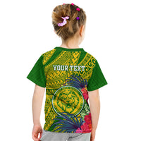 Personalised Leone High School Kid T Shirt American Samoa Schools Polynesian Tropical Flowers - Wonder Print Shop