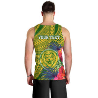 Personalised Leone High School Men Tank Top American Samoa Schools Polynesian Tropical Flowers - Wonder Print Shop