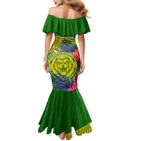 Personalised Leone High School Mermaid Dress American Samoa Schools Polynesian Tropical Flowers - Wonder Print Shop