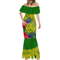Personalised Leone High School Mermaid Dress American Samoa Schools Polynesian Tropical Flowers - Wonder Print Shop