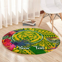 personalised-leone-high-school-round-carpet-american-samoa-schools-polynesian-tropical-flowers