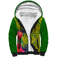 Personalised Leone High School Sherpa Hoodie American Samoa Schools Polynesian Tropical Flowers - Wonder Print Shop
