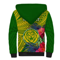 Personalised Leone High School Sherpa Hoodie American Samoa Schools Polynesian Tropical Flowers - Wonder Print Shop