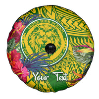 Personalised Leone High School Spare Tire Cover American Samoa Schools Polynesian Tropical Flowers - Wonder Print Shop