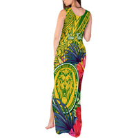 Personalised Leone High School Tank Maxi Dress American Samoa Schools Polynesian Tropical Flowers - Wonder Print Shop