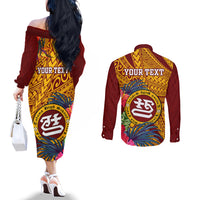 personalised-tafuna-high-school-couples-matching-off-the-shoulder-long-sleeve-dress-and-long-sleeve-button-shirt-american-samoa-schools-polynesian-tropical-flowers