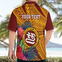 Personalised Tafuna High School Hawaiian Shirt American Samoa Schools Polynesian Tropical Flowers - Wonder Print Shop