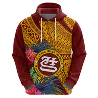 Personalised Tafuna High School Hoodie American Samoa Schools Polynesian Tropical Flowers - Wonder Print Shop