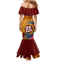 Personalised Tafuna High School Mermaid Dress American Samoa Schools Polynesian Tropical Flowers - Wonder Print Shop